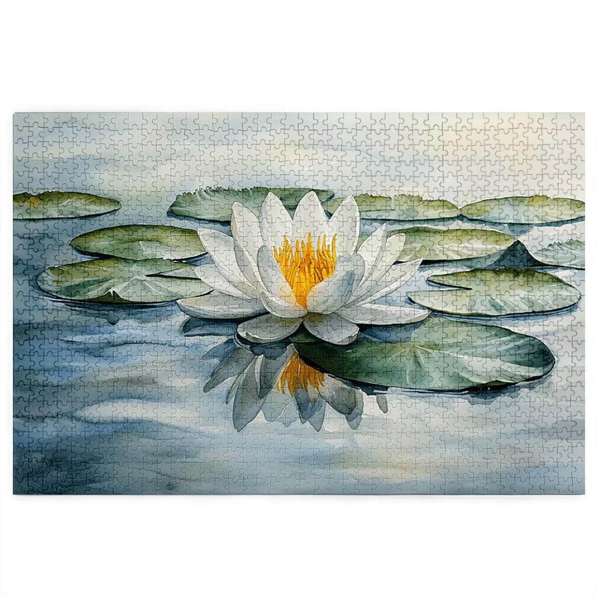Puzzle 1500 Pieces Fleur, Puzzle 1500 Pieces Adultes en Bois, Bricolage Jeu Éducatif avec Boite Cadeau pour Adultes, Bois Épais et Résistant, Puzzles pour Tableau Decoration Murale, (Nénuphar) C-54