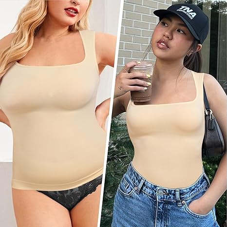 Débardeur Shaper Femme Body Gainant Pour Femme, Col Carré, Débardeur Sans Manches, Body Shareware Pour Femme, A, XL Amaigrissant Femme