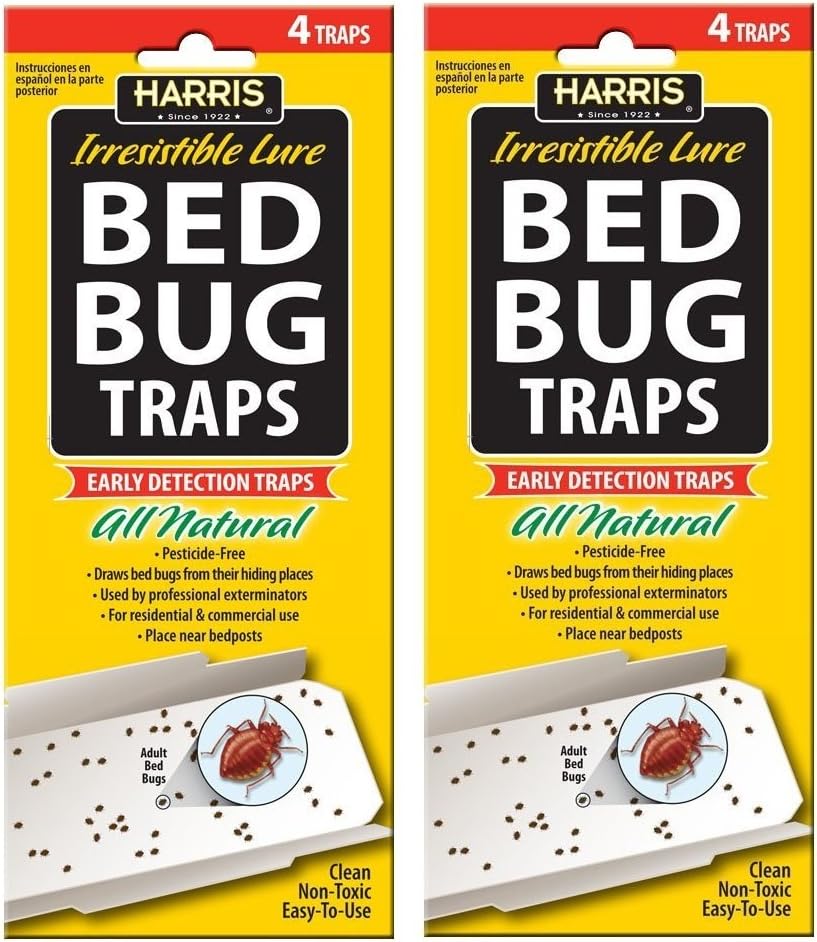 Bed Bug Traps w/Irresistible Lures (2-Pack of 4) 8 Traps