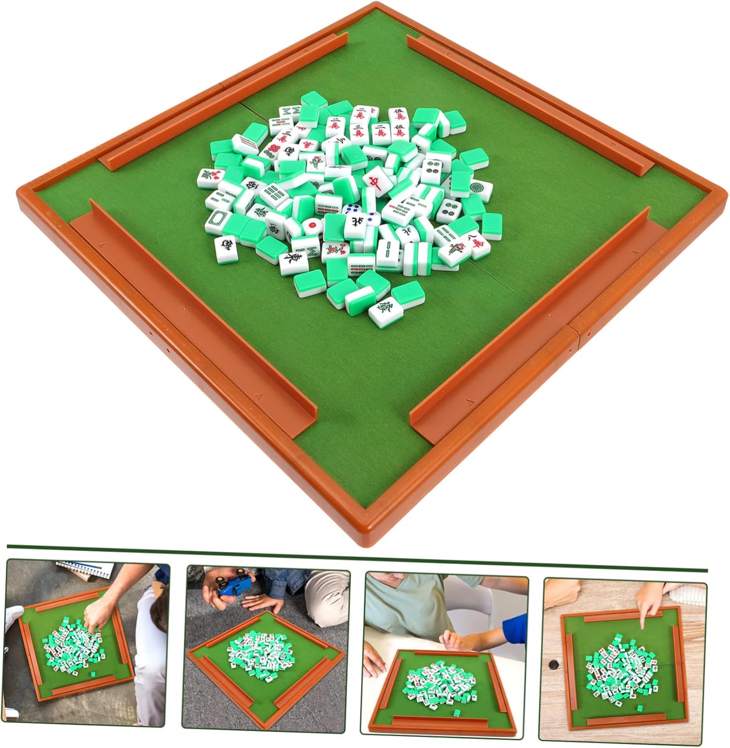 UPKOCH 1set Mini Mahjong Set Engraved Mahjong Game Kit for Home Travel Complete Accessories for Fun Playtime