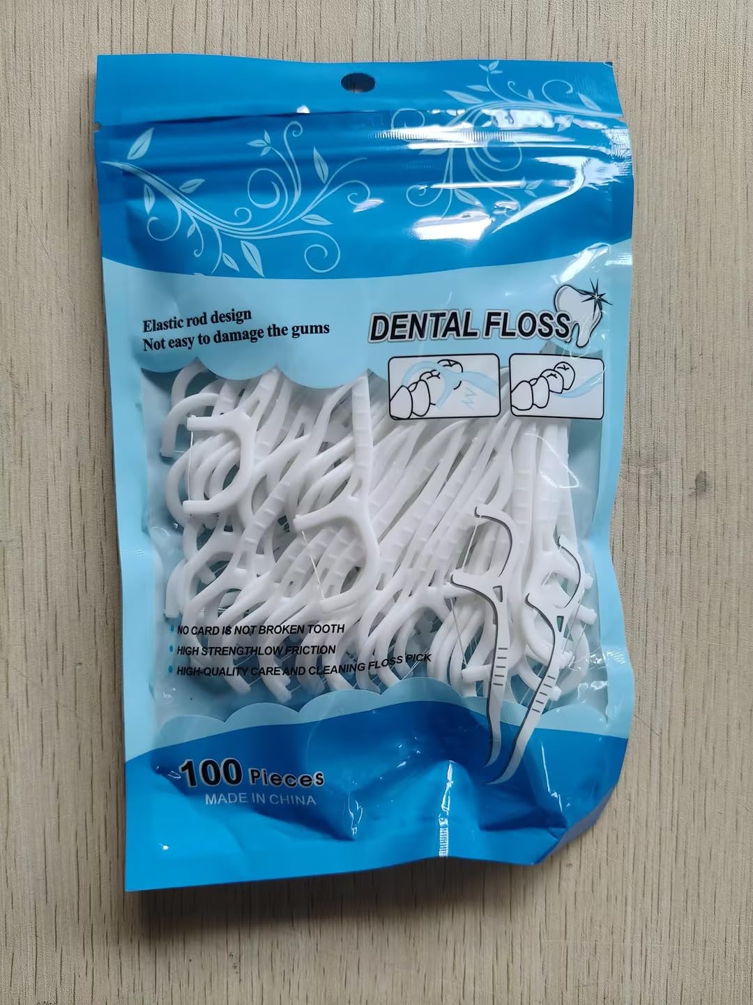 Maxcheck Zahnseide Picks Bulk Natürliche Zahnseide Picks Zahnstocher Sticks High Pull Zahnseide Picks Nachhaltige Zahnseide Picks für Zähne, Weiß