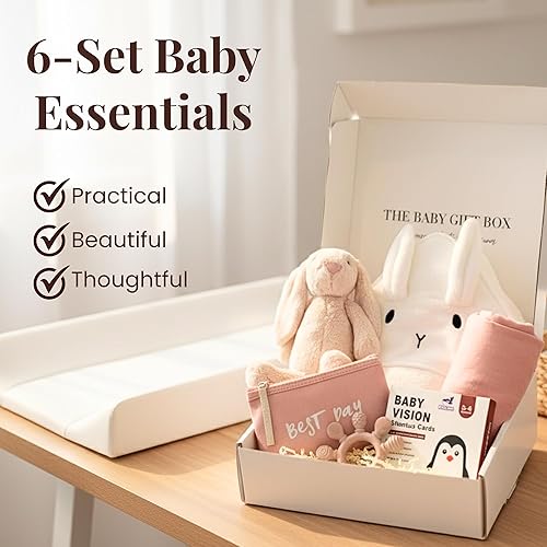 Miniatura 2 de Caja de regalo prémium para bebé, juego de regalo para bebé recién nacido con artículos esenciales para bebés, regalo de baby shower para niños y