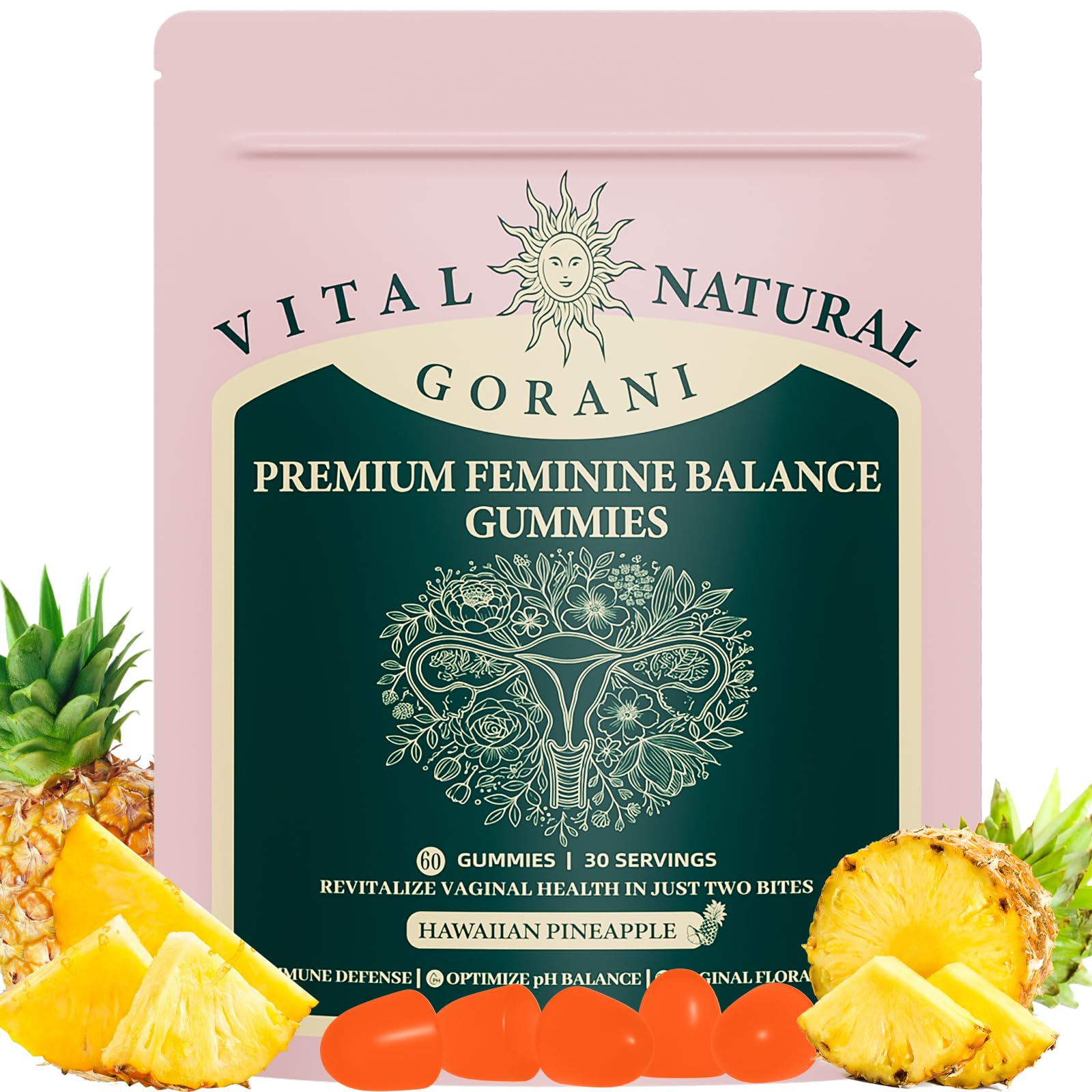 Gorani Feminine Balance Gummies – Probiotic Support for Women’s Intimate Health, Premium Balance Gummies, pH Balance & Immune Boost – Vegan & Low Sugar