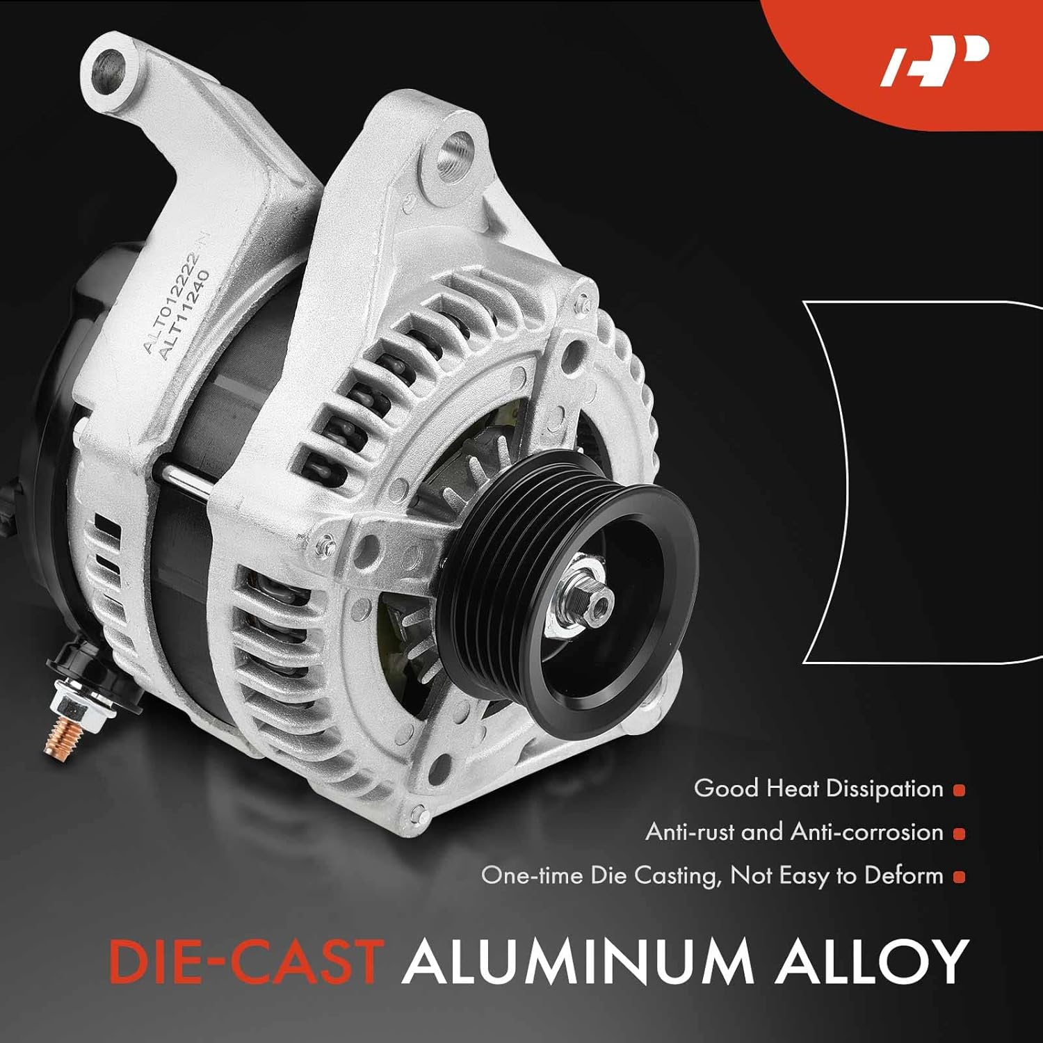 A-Premium Alternator Compatible with Dodge Ram 1500, Durango, Nitro & Jeep Grand Cherokee, Commander, Liberty & Chrysler Aspen, 12V 160A CW 6-Groove Pulley, Replace# 56029914A, 56029914AD