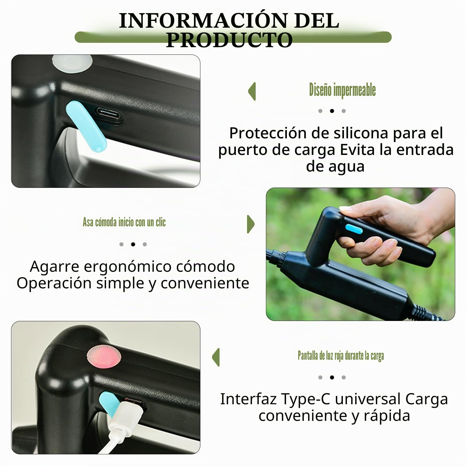 Pulverizador Presión, 8L Batería Pulverizador Jardín con Lanza 4 Boquillas Pulverización Ajustables Pulverizador Mochila con Batería 2400Mah Bomba Automática Lanza Telescópica Tanque Transparente