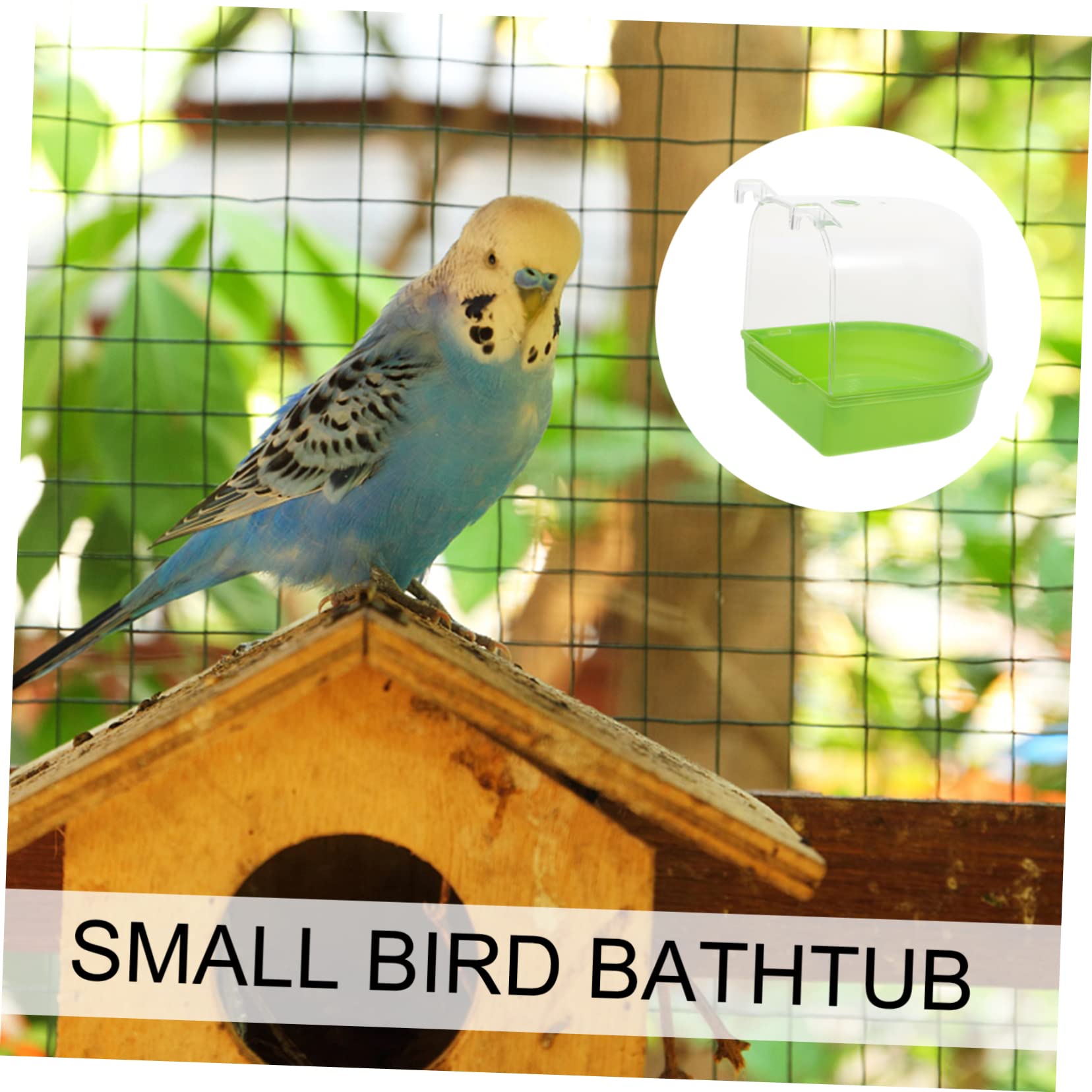 SUPVOX Large Parrot Bird Cage Bathtub Plastic Bathtub Hanging Bath Box Parrot Bathing Box