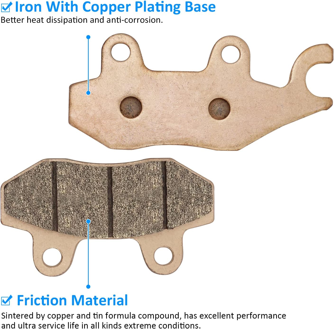 Brake Pads Front Rear Sintered for Can-Am Maverick 2013-2018 Commander Max 800 1000 2014-2020,OEM# 715500335 715500336 705601147 705600398
