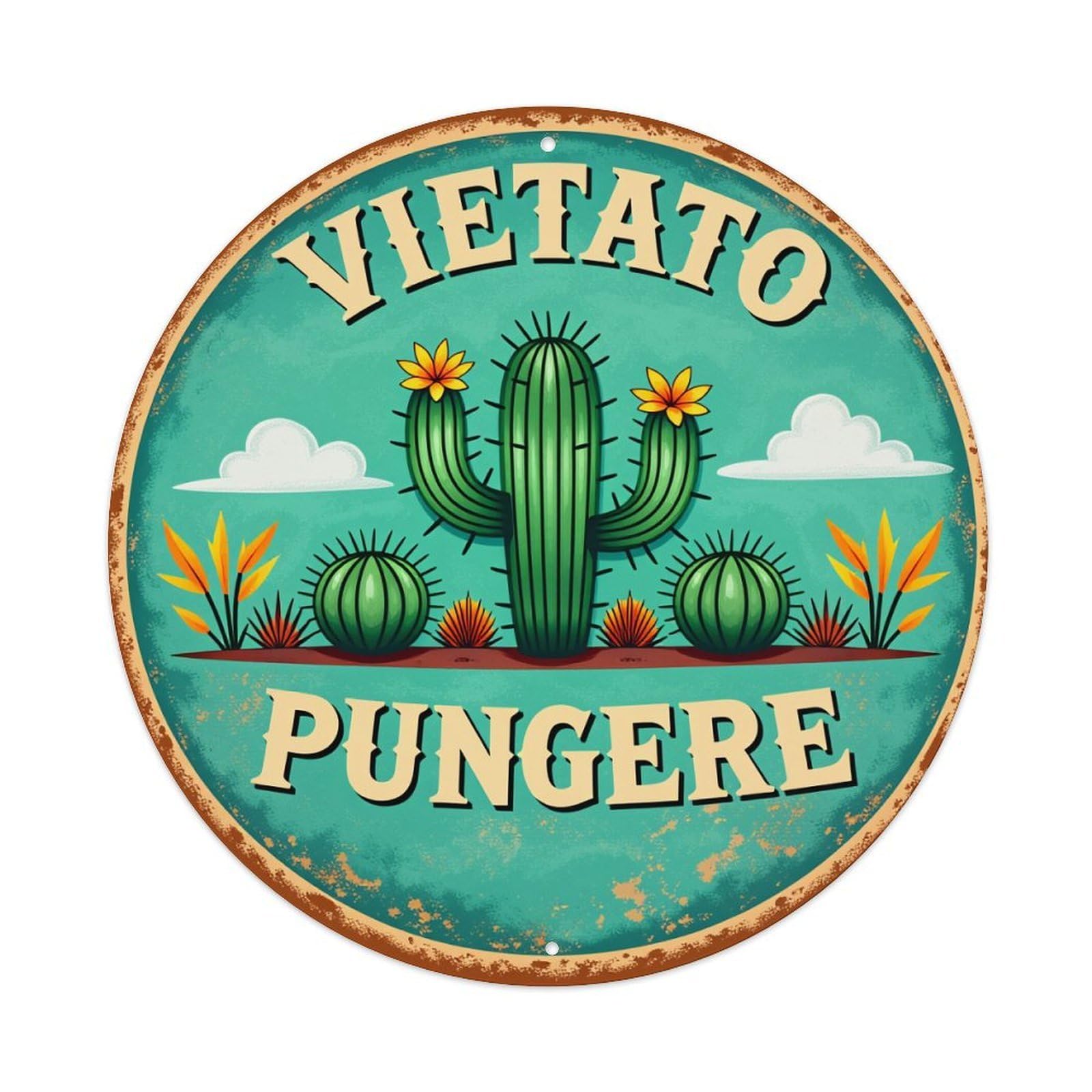 Cactus Desert Landscape Sign Metal Tin Sign Vintage Garden Bedroom Cafe Bar Man Cave Home Wall Decor Metal Poster 8x8 inches