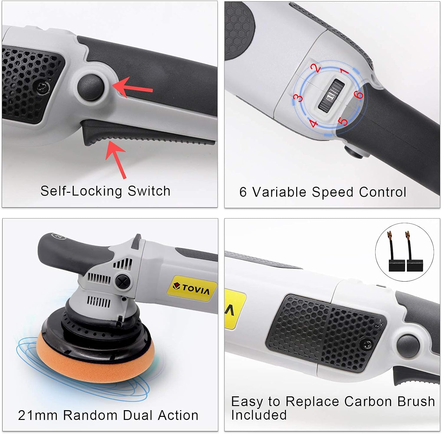 Free Shipping Offer T TOVIA Buffer Polisher, 6 Inch Variable Speed Dual Action Random Orbital Car Tiles Polishing Machine with 3 Foam Pads, Boat Detailing Kit for Polishing, Waxing, Buffing, Sanding Super Sale 🛒 T TOVIA Buffer Polisher, 6 Inch Variable Speed Dual Action Random Orbital Car Tiles Polishing Machine with 3 Foam Pads, Boat Detailing Kit for Polishing, Waxing, Buffing, Sanding