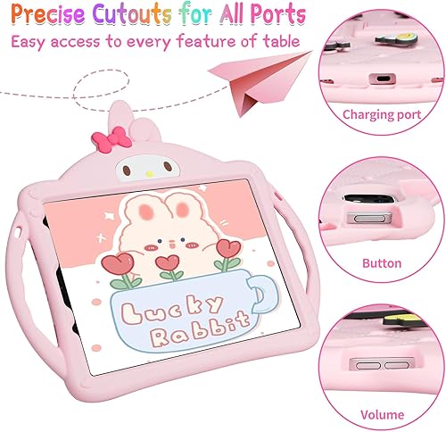 Miniatura 6 de JAKPAK Funda para iPad Air de 5 generación para niños, iPad Pro de 11 pulgadas con protector de pantalla y correa de hombro para niñas, funda de