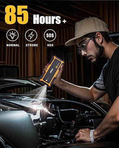 Miniatura 5 de GOOLOO Arrancador de salto GP3000, arrancador portátil de 3000 A para motores de gas de hasta 10.0 L y diésel de 8.0 L, caja de salto de litio