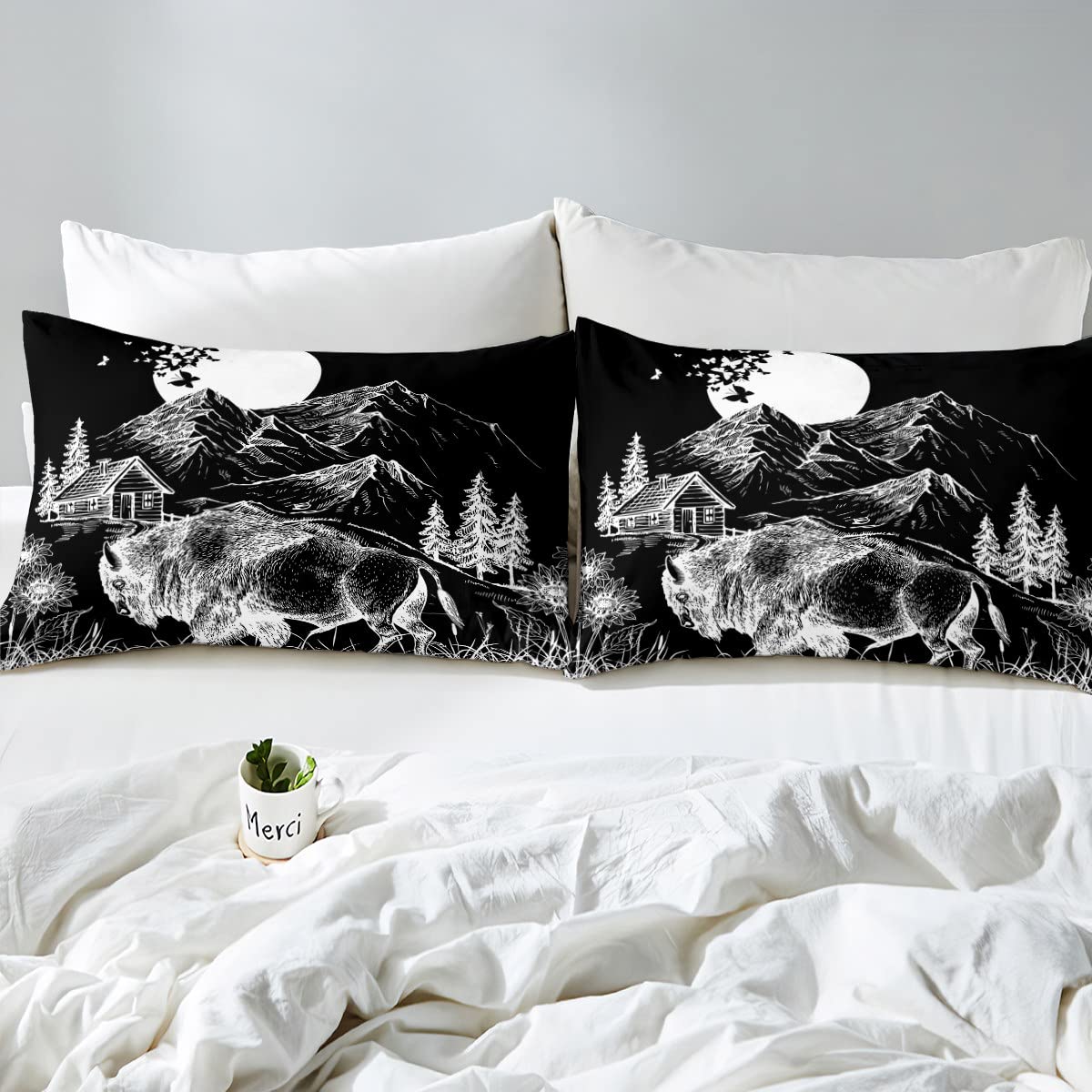 Highland - Set di biancheria da letto king size, con copripiumino e copripiumino per bambini, ragazzi, adulti, con 2 federe