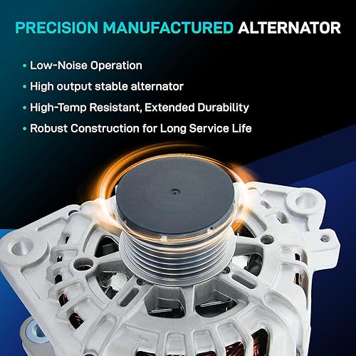 Miniatura 6 de Alternador de Reemplazo Nissan Nuevo 2.5L 110 AMP para 2007-2012 Altima, 2007 2008 2009 2010 2011 2012 Sentra, 2011-2013 Rogue, 2014 2015 Rogue