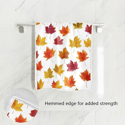 Miniatura 2 de Toalla de baño de mano con hojas de otoño y otoño, toallas de ducha con hojas de arce, toalla de baño, toalla de cocina, plato de invitados,