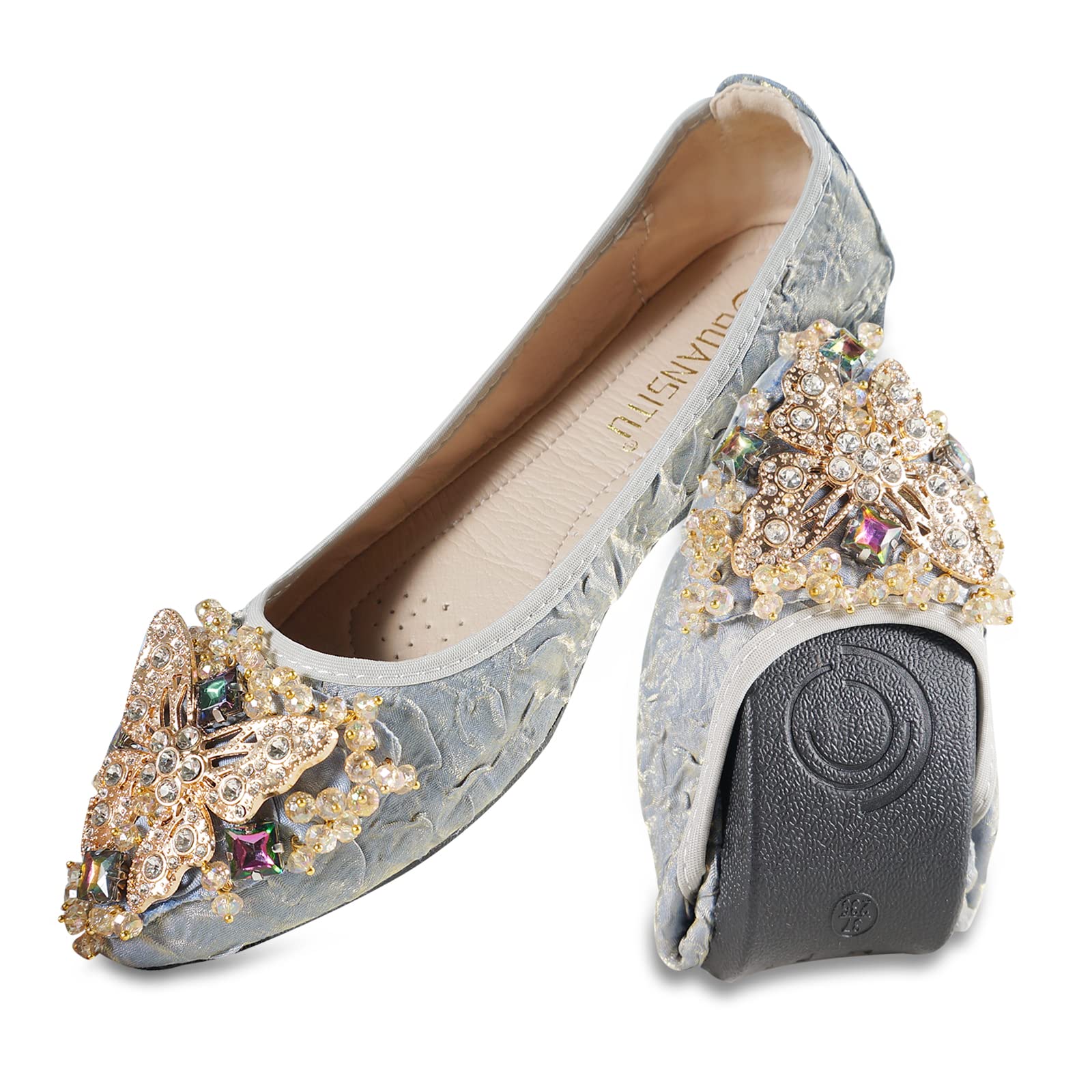 Sandali Estivi Piatti MACHSWON – Con Perline E Fiori, T-Strap Bordeaux