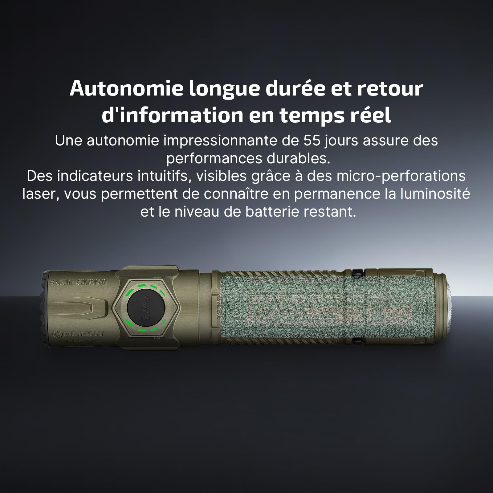 OLIGHT Warrior Ultra Lampe Torche LED Tactique 2500 LM 320M Charge USB-C | Boîtier OAL, Design EDC Compact, Double Interrupteur, Étanche IPX8, Idéal Pour le Camping, la Randonnée et l'urgence