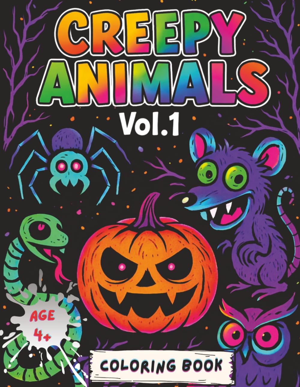 Creepy Animals: Coloring Book for Kids And Adults, Bold and Easy Designs for Relaxation Featuring Creepy Cutie Animals and Playful Spooky Scenes