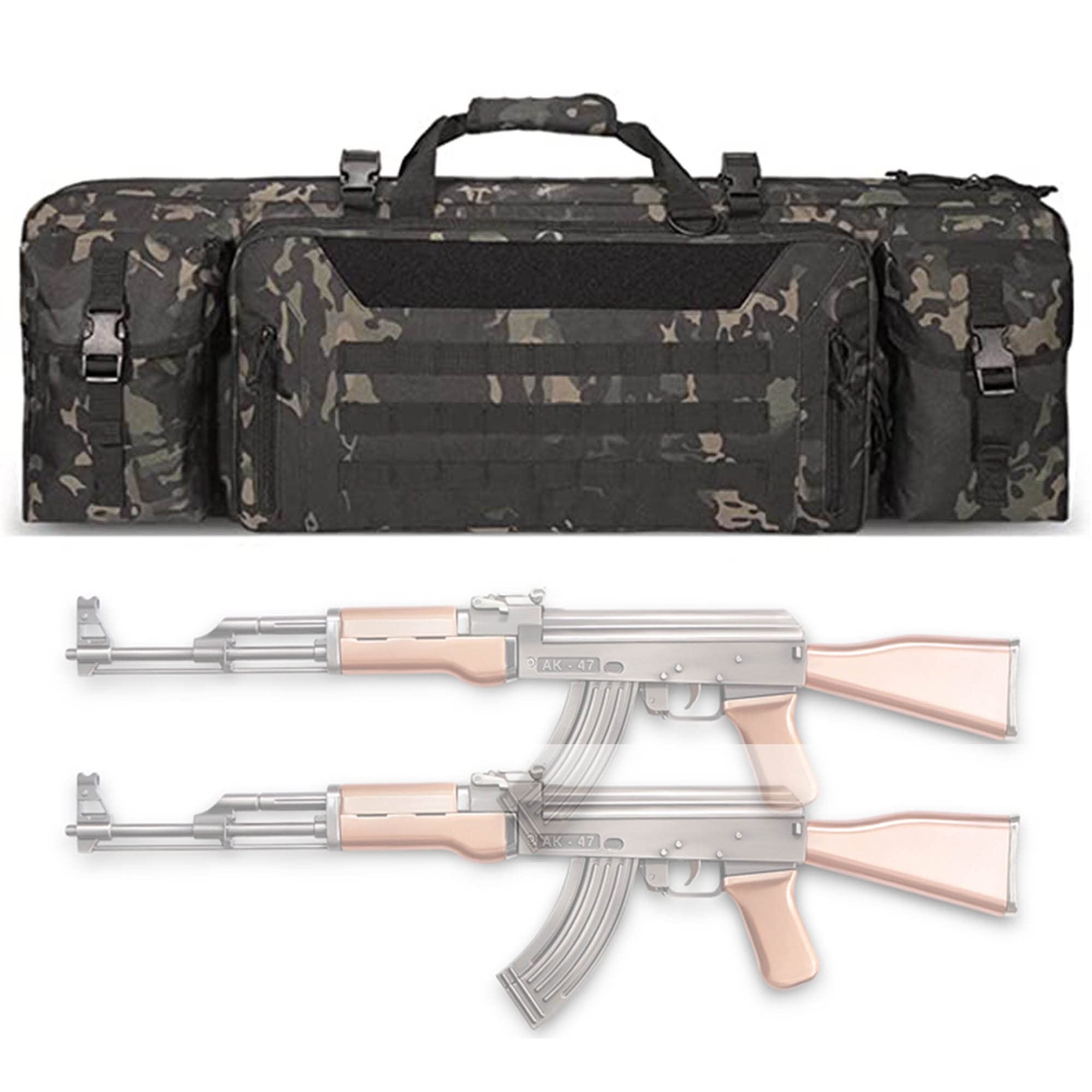 Futerały na karabiny Tactical Rifle Case Podwójne etui na karabiny Outdoor Airsoft Gun Bag Torby na broń do karabinów i pistoletów Futerał na broń Torby na karabin do strzelnicy