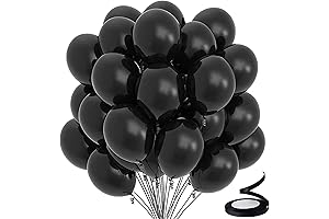25PCS Black Balloons 12 Inch Happy Birthday Balloons for Party Supplies