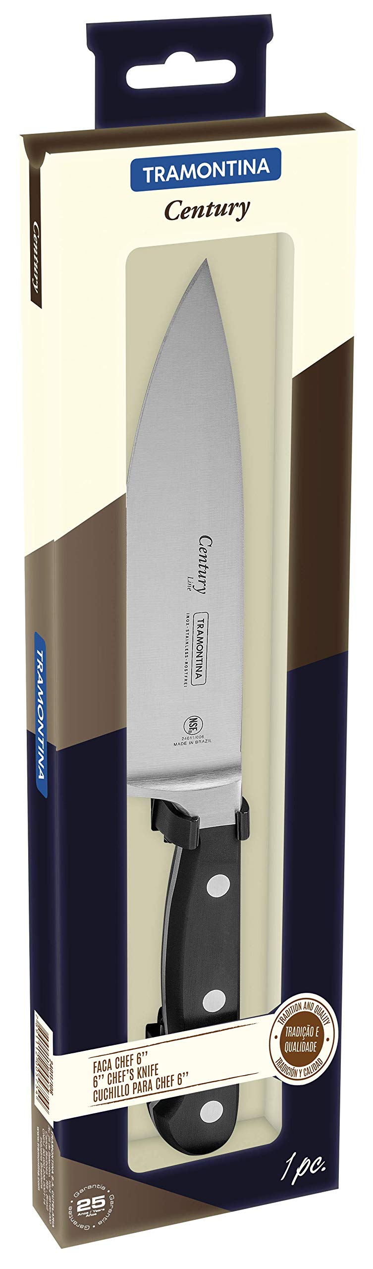 Tramontina Cuchillo Chef en Acero Inoxidable Century 15 cm