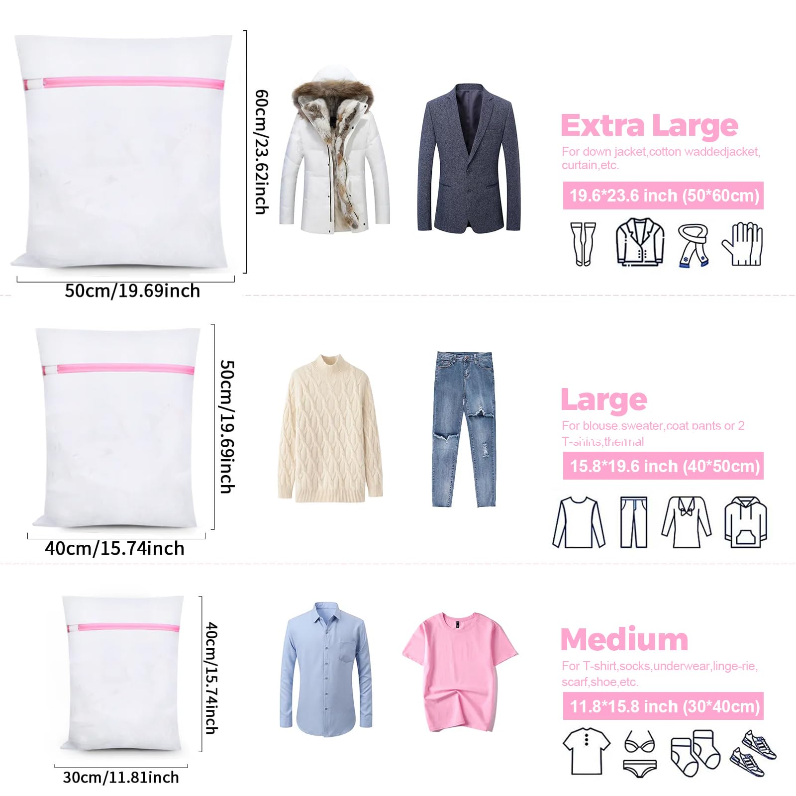 Sacchetti per biancheria per lavatrice, set di 10 sacchetti per biancheria per lavatrice Laundry Bag per articoli delicati, reggiseno, camicetta, biancheria intima, vestiti per bambini, ecc