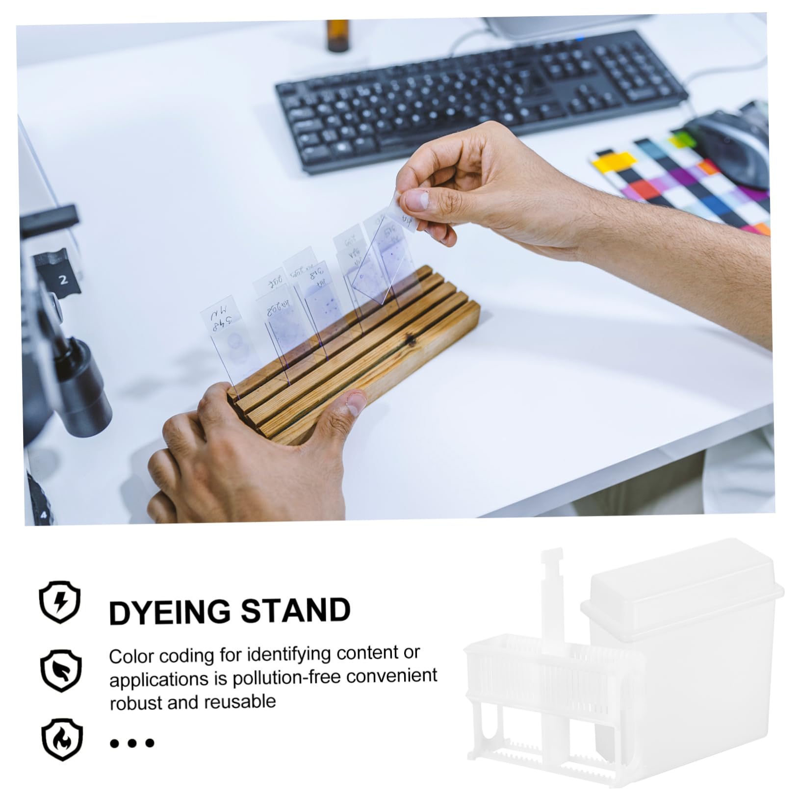 ULTECHNOVO 5sets Portavetrini Per Microscopio Con Vaso Colorante Compatibile Con Vetrini Da Laboratorio Design Resistente e Durevole Adatto Per Ambienti Scientifici e Ricerche Microscopiche