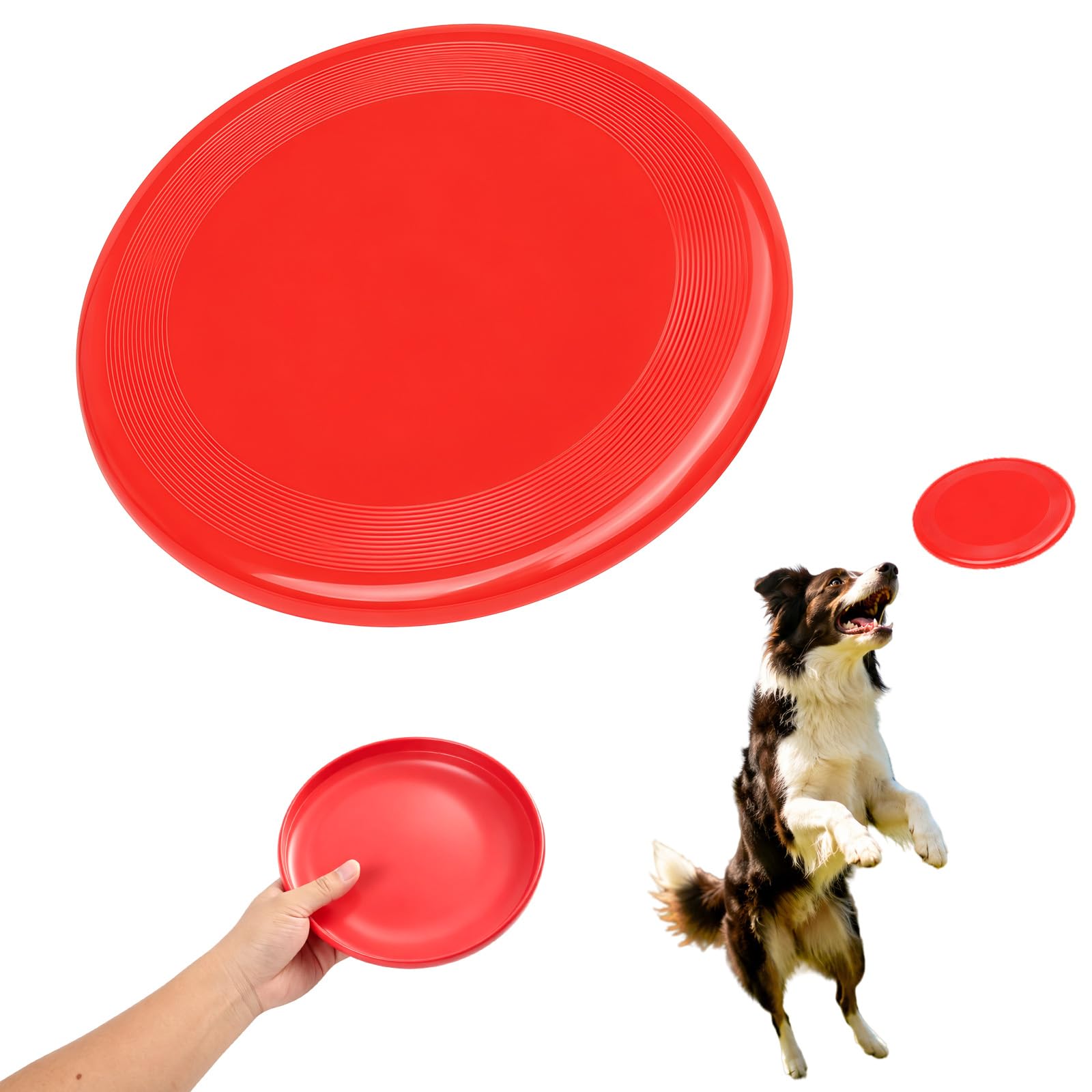 Maggasacca Dog Flying Disc,20 cm Natural Rubber Floating Flying Saucer for Training and Playtime,Frisbee Rubber Dog Toy Easy Pickup & Clean for Small Dogs (Pack of 1, Red)