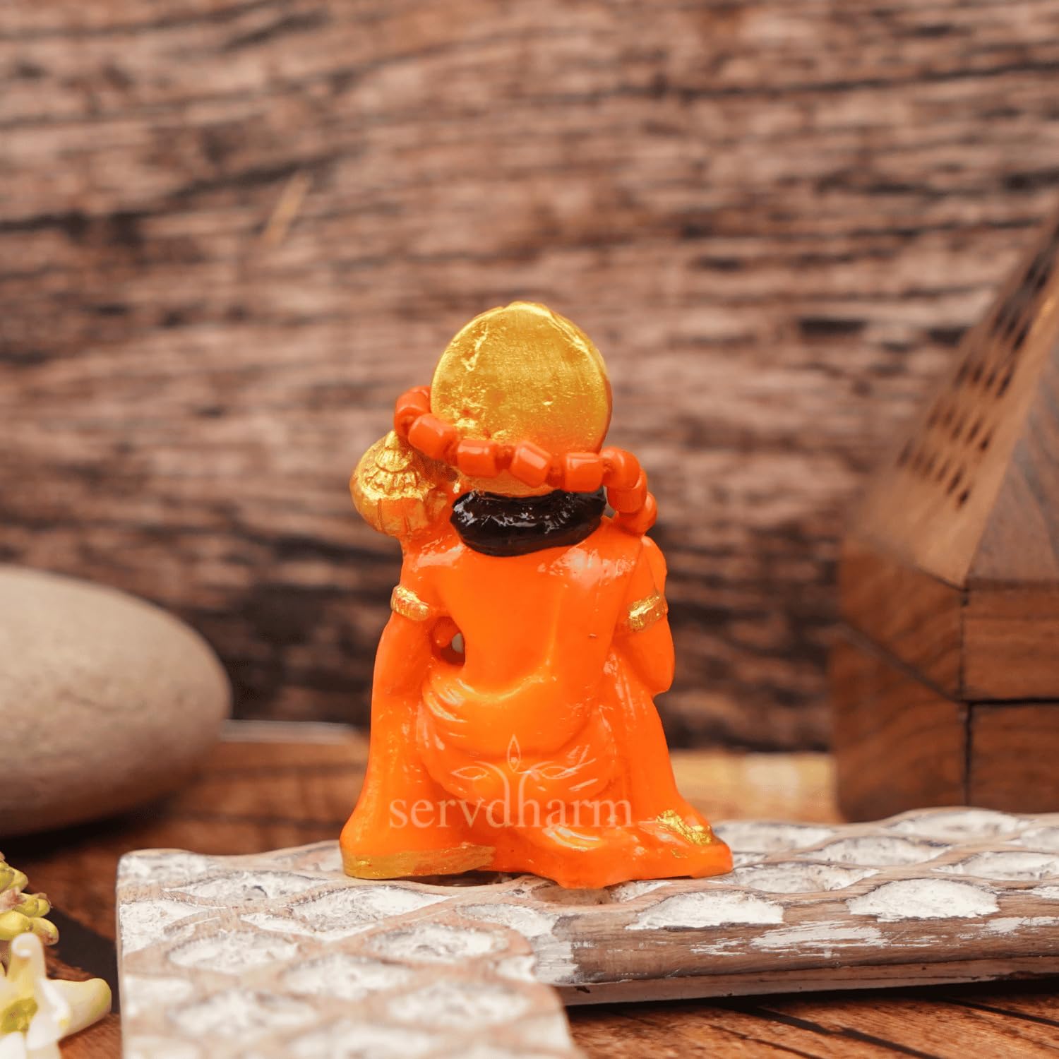 Buy KARTIK Blessing Posture With Gada Sitting Lord Balaji Bajrangbali Sankat Mochan Bhagwan Idol For Temple Car Dashboard Home Decor Hanuman Ji Ki Murti Statue Gift