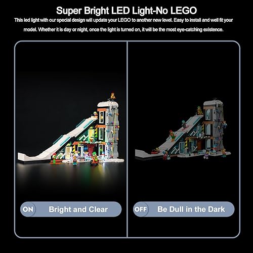 Miniatura 5 de BrickBling Kit de luz LED para centro de esquí y escalada Lego, luz creativa compatible con Lego 60366-No incluye modelo