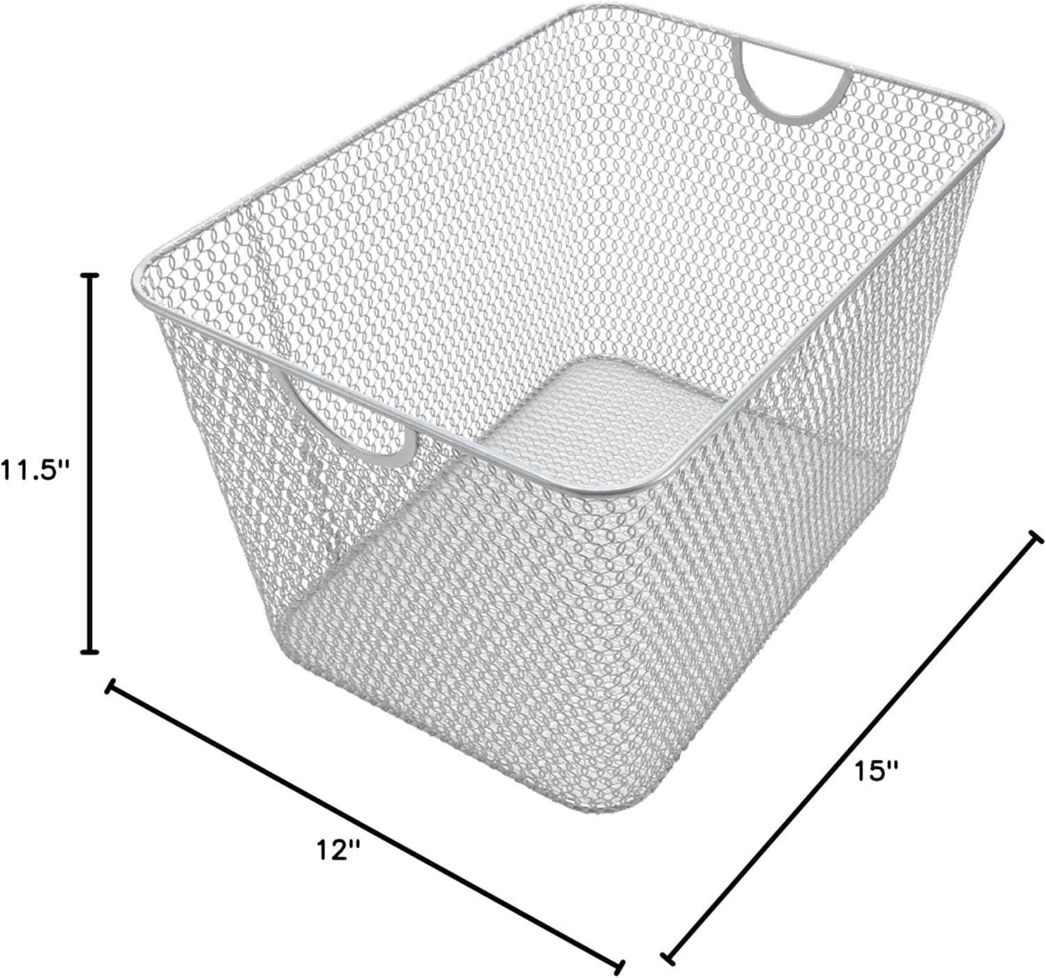 YBM Home 1182s Aufbewahrungskorb für Haushalt, Drahtgeflecht, Metall, Stahl, offenes Abfalleimer-Regal für Küche, Schrank, Speisekammer, Obst und Gemüse (1 Stück, 15 x 12 x 10,8 cm)