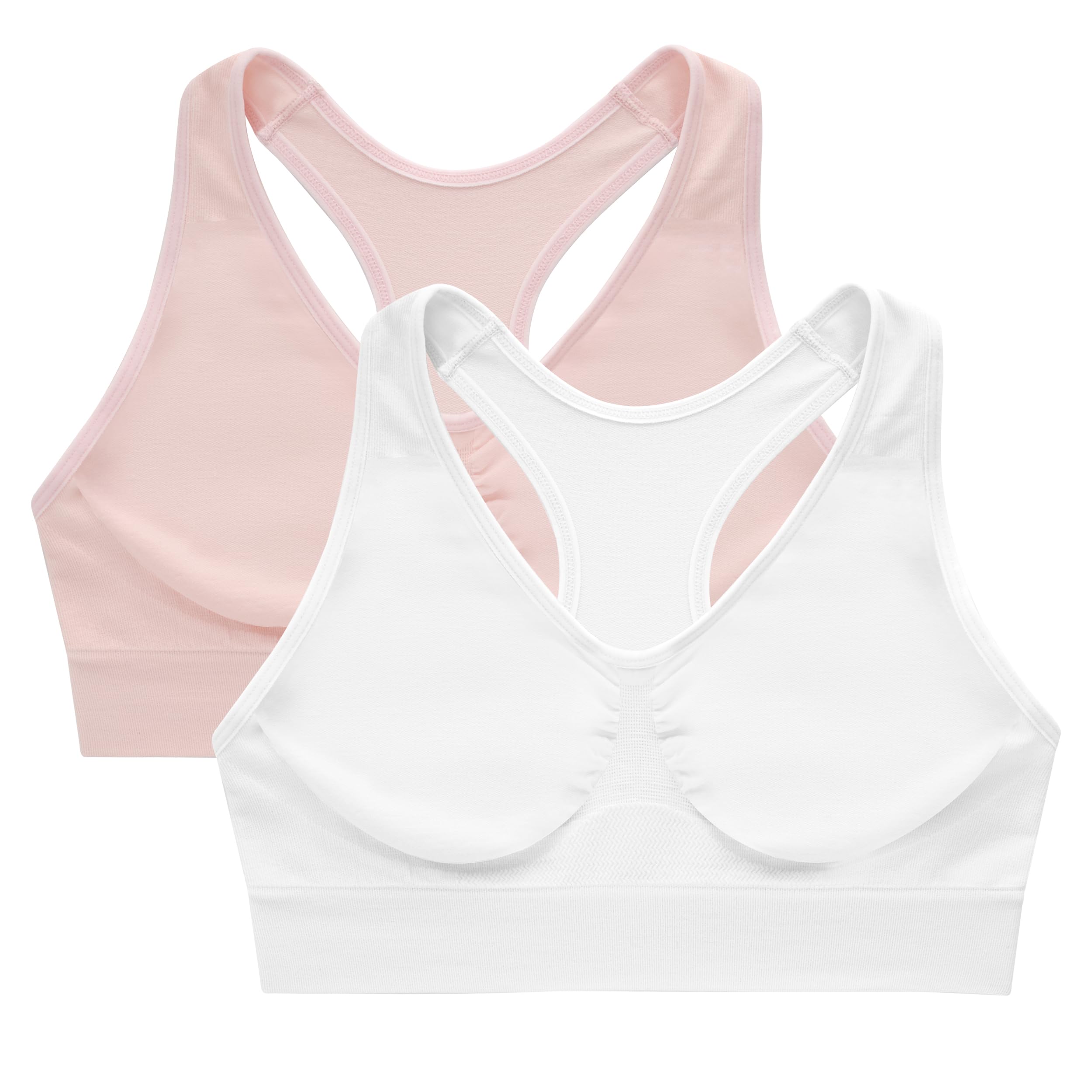 Hanes Women's smooth Racerback Bra, Pullover Full-Coverage Bralette, 2-Pack