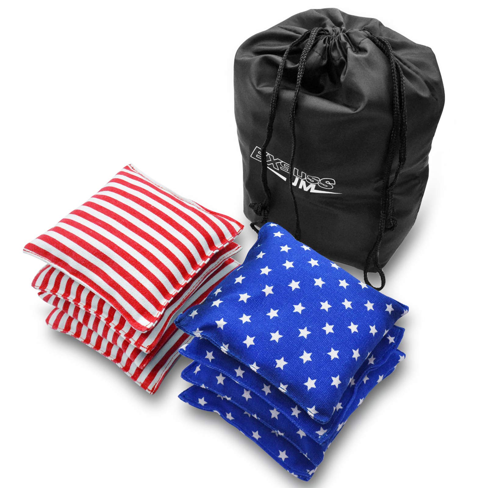 JMEXSUSS Weather Resistant Standard Cornhole Bags Set of 8 Regulation Bean Bags for Outdoor Tossing Cornhole Game, Professional Corn Hole Bags Set 8 with Tote Bag