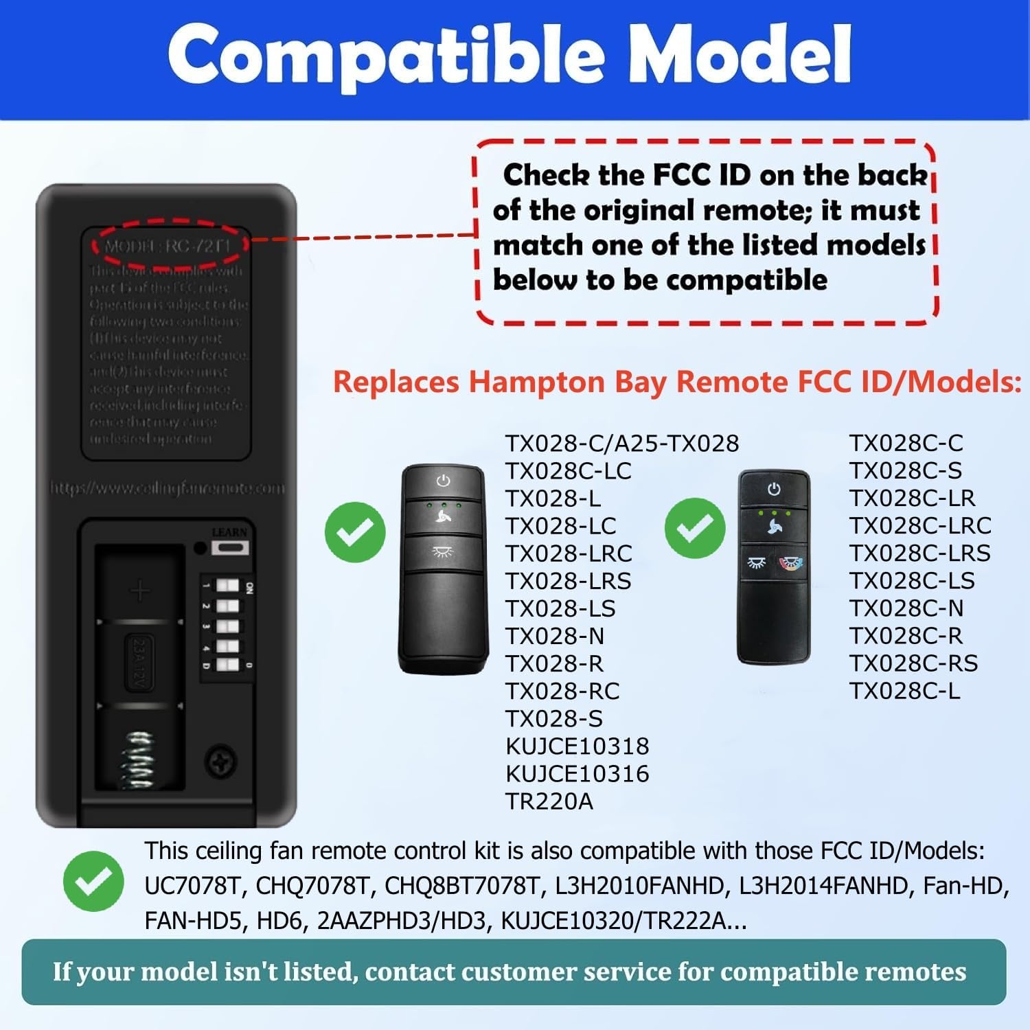 Universal Ceiling Fan Remote Control Kit Replacement Hampton Bay Fan Remote KUJCE10318, TR22A, 98130, TX028C-S,TX028C-L,3-Speed & Light Dimmer with Time Delay, Easy DIY Installation with Wall Mount