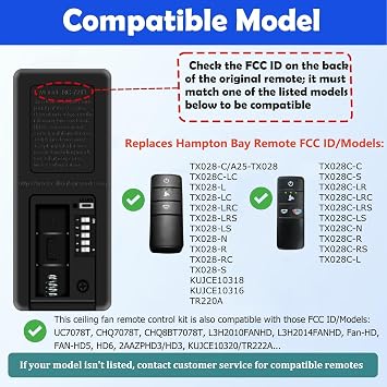 Universal Ceiling Fan Remote Control Kit Replacement Hampton Bay Fan Remote