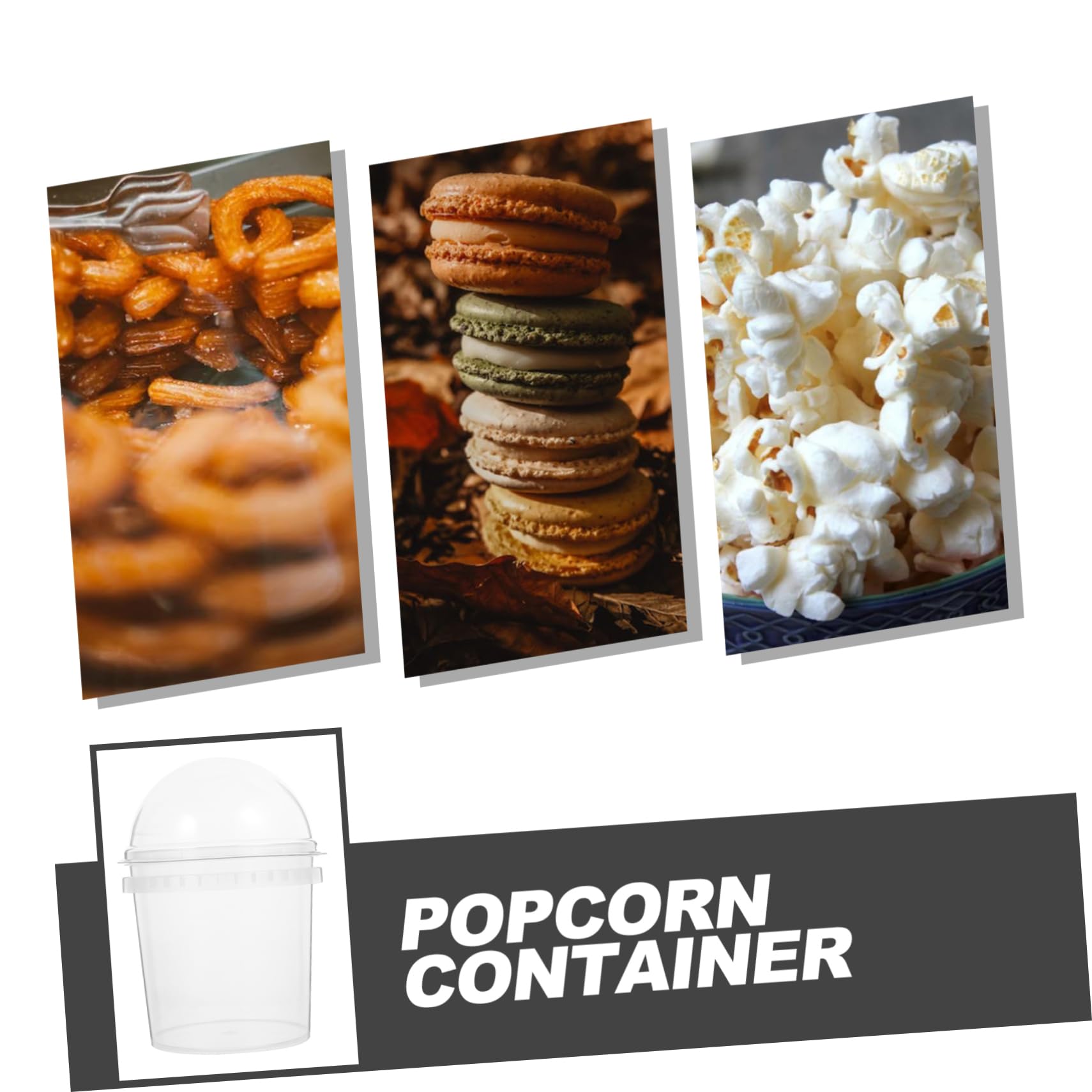 Cabilock Large Plastic Snack Bucket Lid for Ice Candy Popcorn Chips Fruit for Party Retail Diy