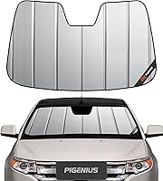 Vista 9 de Parasol para parabrisas Pigenius para Ford Edge 2015-2024, protector solar de ajuste personalizado para ventana delantera - AstraGuard