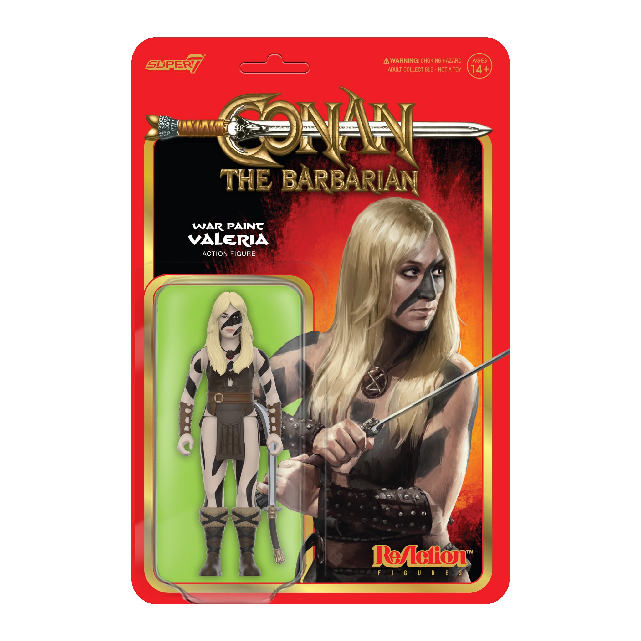SUPER7 Conan The Barbarian Reaction Figures Wave 02 - Valeria (War Paint) Action Figure