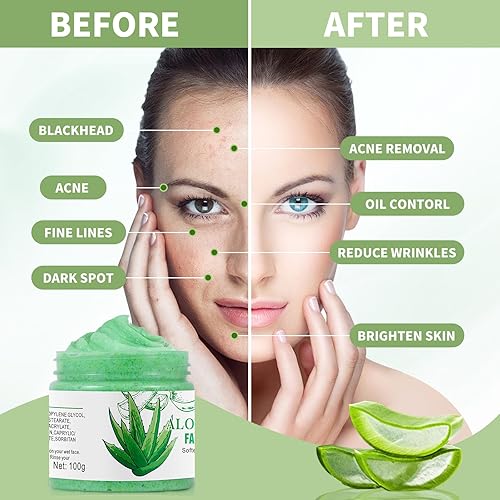 Miniatura 2 de Exfoliante y limpiador facial de aloe vera lavado facial exfoliante para puntos negros y acné