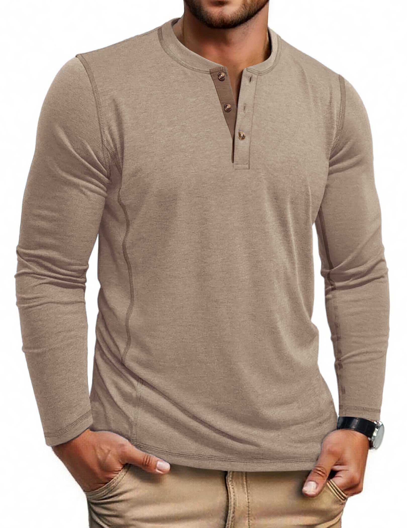 COOFANDY Maverick Slub Henley