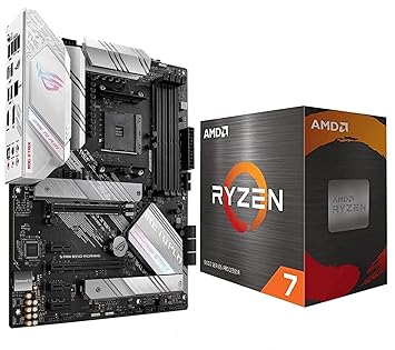 INLAND Micro Center Amd Ryzen 7 5700X 8-Core 16-Thread Unlocked Desktop Processor Bundle With Asus Rog Strix B550-A Amd Am4 Zen 3 Ryzen 5000 Atx Gaming Motherboard, DDR4