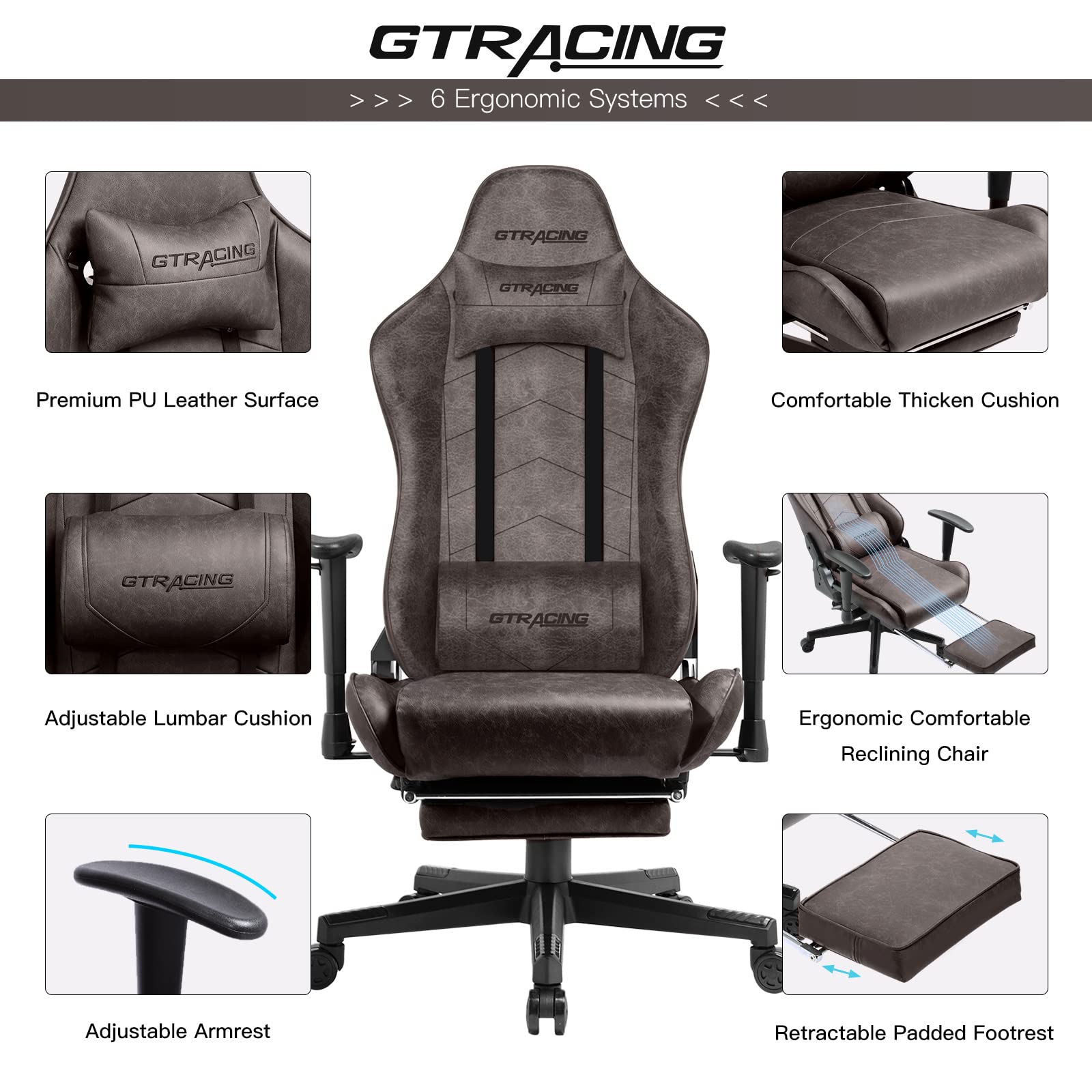 Buy Gtracing Gaming Chair with Footrest Big and Tall Office Executive
