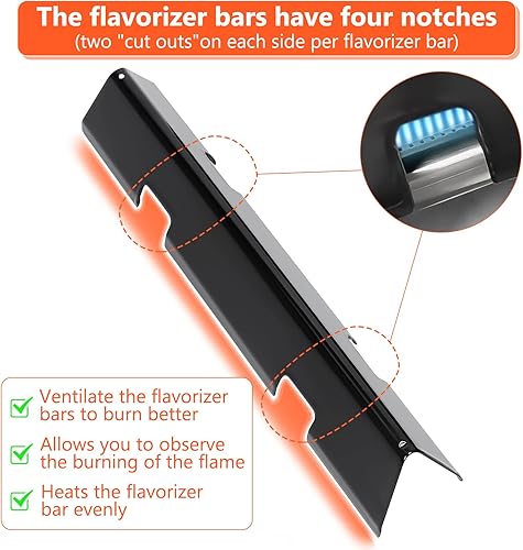 Miniatura 82 de QuliMetal 66033 Barras aromatizantes para Weber Genesis II E-410/E-415/E-435, piezas de parrilla para parrillas de gas Weber GS4 Genesis II LX serie