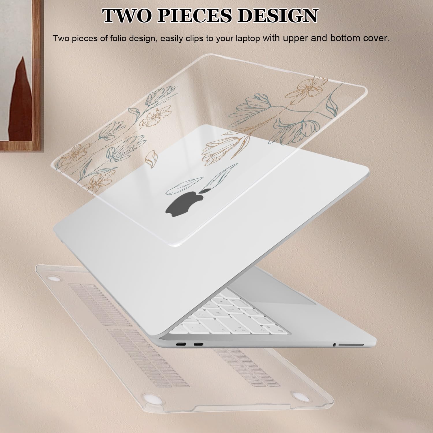 Compatibile con MacBook Neo 13" Custodia 2026 (modello A3404), motivo stampato custodia rigida per laptop con copertura per tastiera e pellicola per schermo, custodia protettiva in plastica