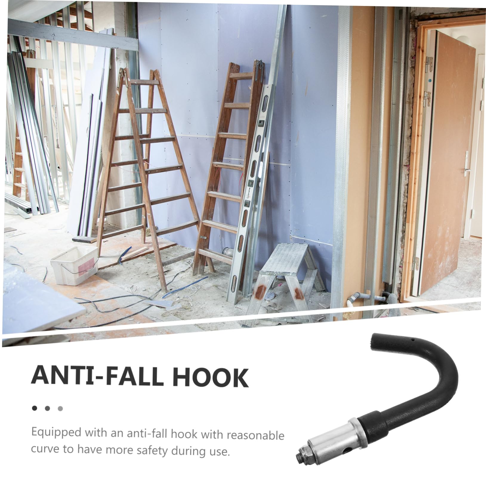 MUCKLILY Telescopic Ladder Hooks Heavy Duty 2-Pack with Anti-Slip Design Detachable Hooks for Loft Garage Roof Stabilizer and Outdoor Use - Image 3
