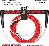 Vista 2 de Airhead Dyneema Thermal Wakeboard Rope, 4 Sections, 75-Feet, Red