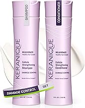 Keranique Shampoo and Conditioner for Damaged Hair - Anti-Breakage, Damage Control Set for Thinning Hair - Intense Repair, Deep Conditioning, Anti-Hairfall Routine w/Keratin - Great for Colored Hair