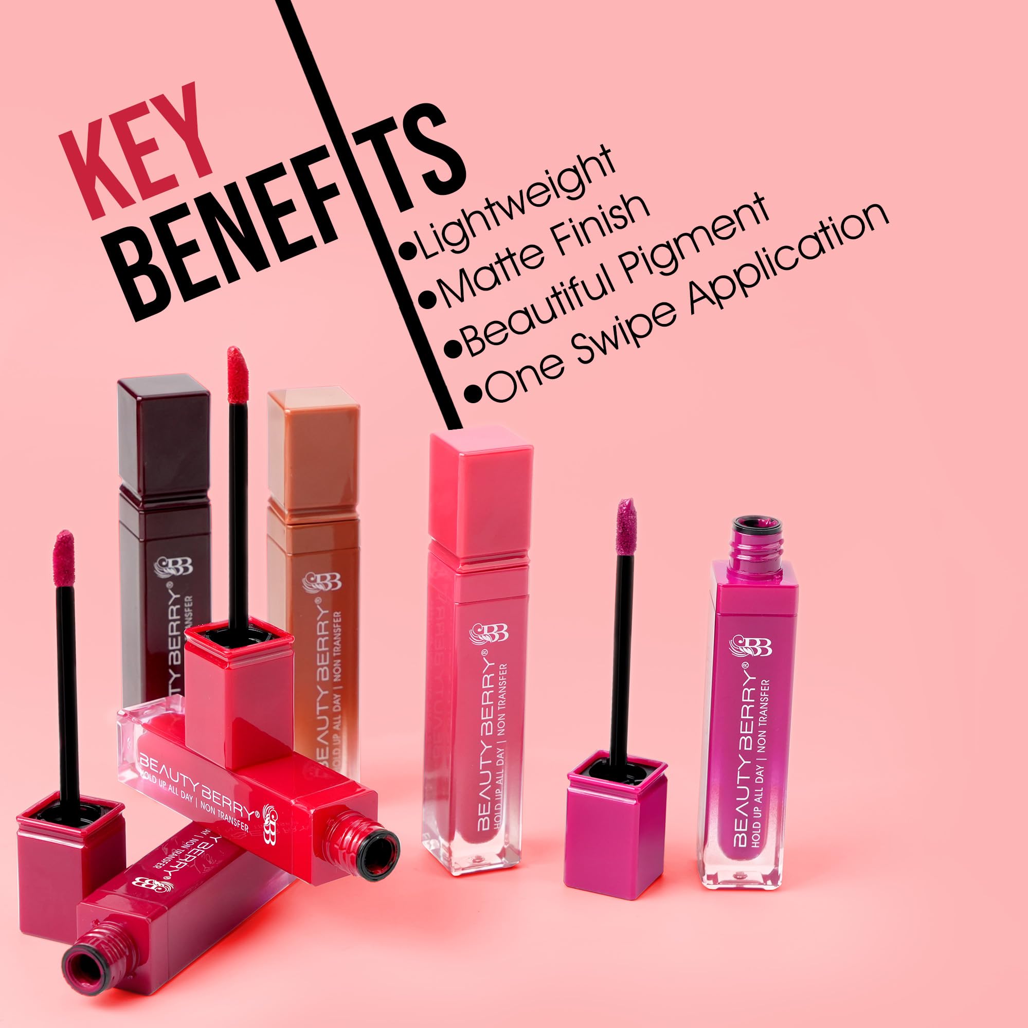 Beauty Berry Hold Up All Day Liquid Lipstick | Long Lasting, Non Transfer Matte Lipstick | Highly Pigmented, Smooth One Swipe Application & Lightweight Liquid Lipstick for Women (Deep Maroon, 7.5g) 1