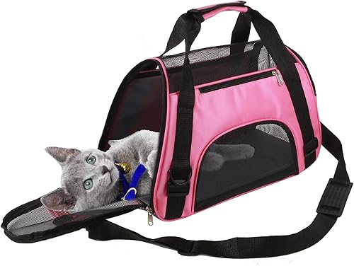Bolsa de transporte para mascotas, bolsa portátil de viaje para gatos para el hogar, bolsas de lona aprobadas por aerolíneas, para perros pequeños,