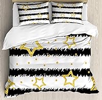 Vista 254 de Ambesonne Juego de funda de edredón de baloncesto, silueta de jugador de baloncesto, promoción de campeonato de competencia de atleta, juego de ropa