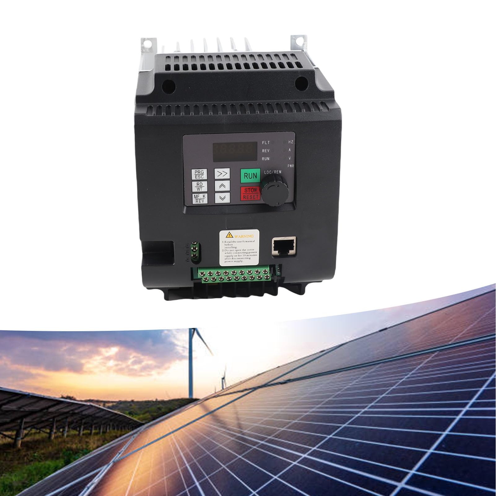 Fafeicy Inversor Solar 4KW Variador de Frecuencia Variable Monofásico, Controlador MPPT de Aluminio Retardante de Llama para PC, DC200 a 400V a 0 a 220VAC, para Sistemas de Bombas de Agua